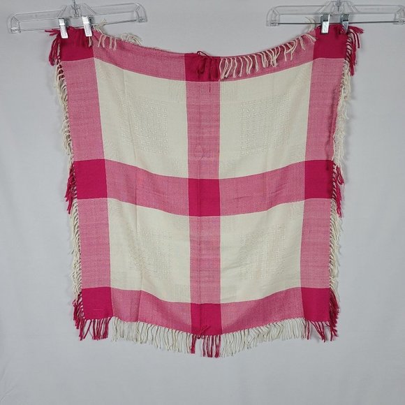 Lauren Liz Accessories - Lauren Liz vintage square knit scarf square pink and cream